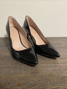 Black Patent Pointed Toe 3” Pumps